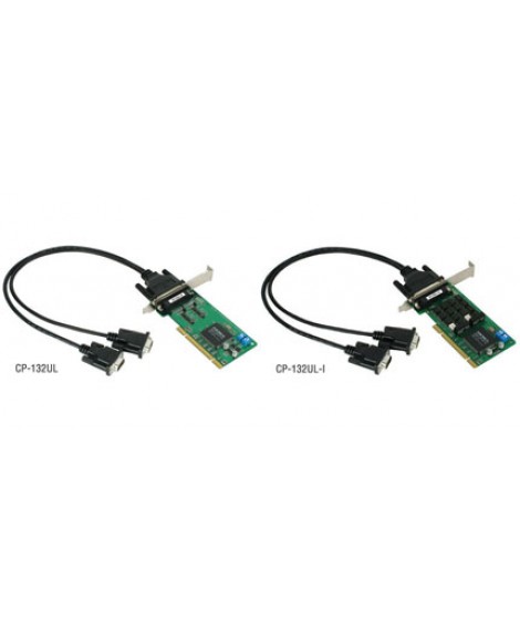 CP-132UL/CP-132UL-I: 2-port RS-422/485 Universal PCI serial boards with optional 2 kV isolation